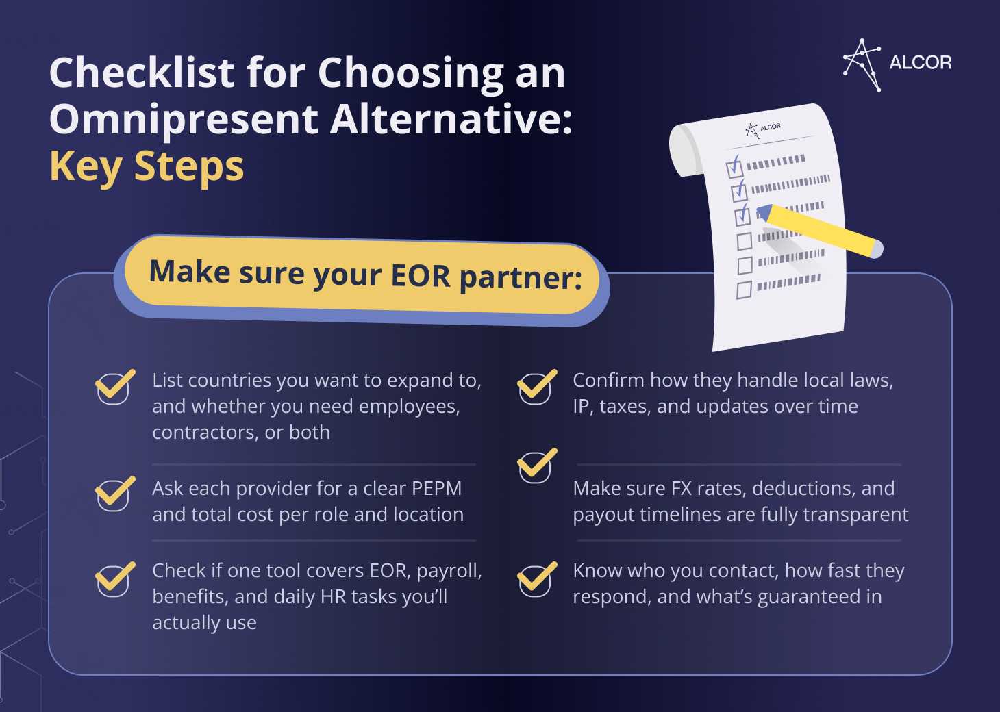 Checklist for Choosing an Omnipresent Alternative: Key Steps